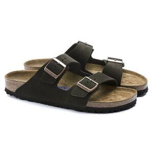 Birkenstock Arizona 38 Mocha Suede Soft Footbed Normal Regular Width Sandal NIB